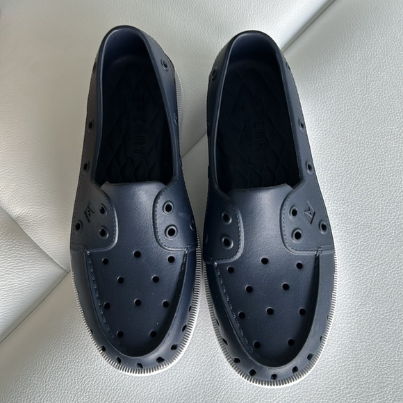NWT, Sperry Top slider navy deck shoes:  AO Float, size 9 - Picture 2 of 8